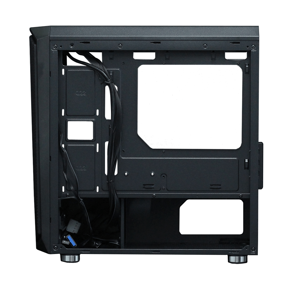 Gabinete Gamer Ninja Apolo, Mid Tower, RGB, mATX, Black, Sem Fonte, Com 3 Fans