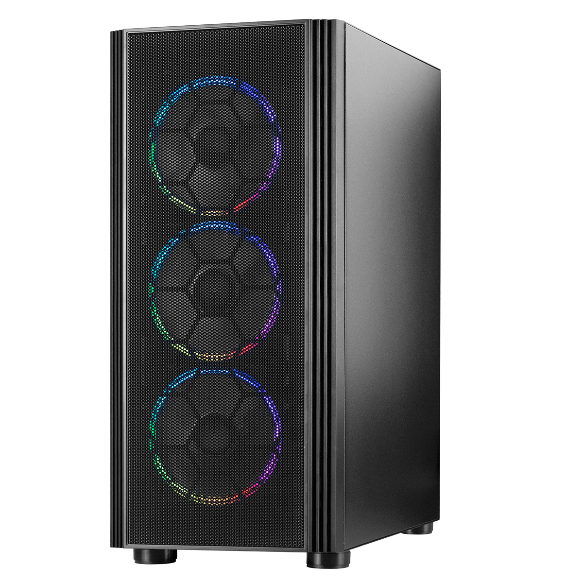Gabinete Gamer Ninja Ares, Mid Tower, RGB, ATX, Black, Sem Fonte, Com 3 Fans