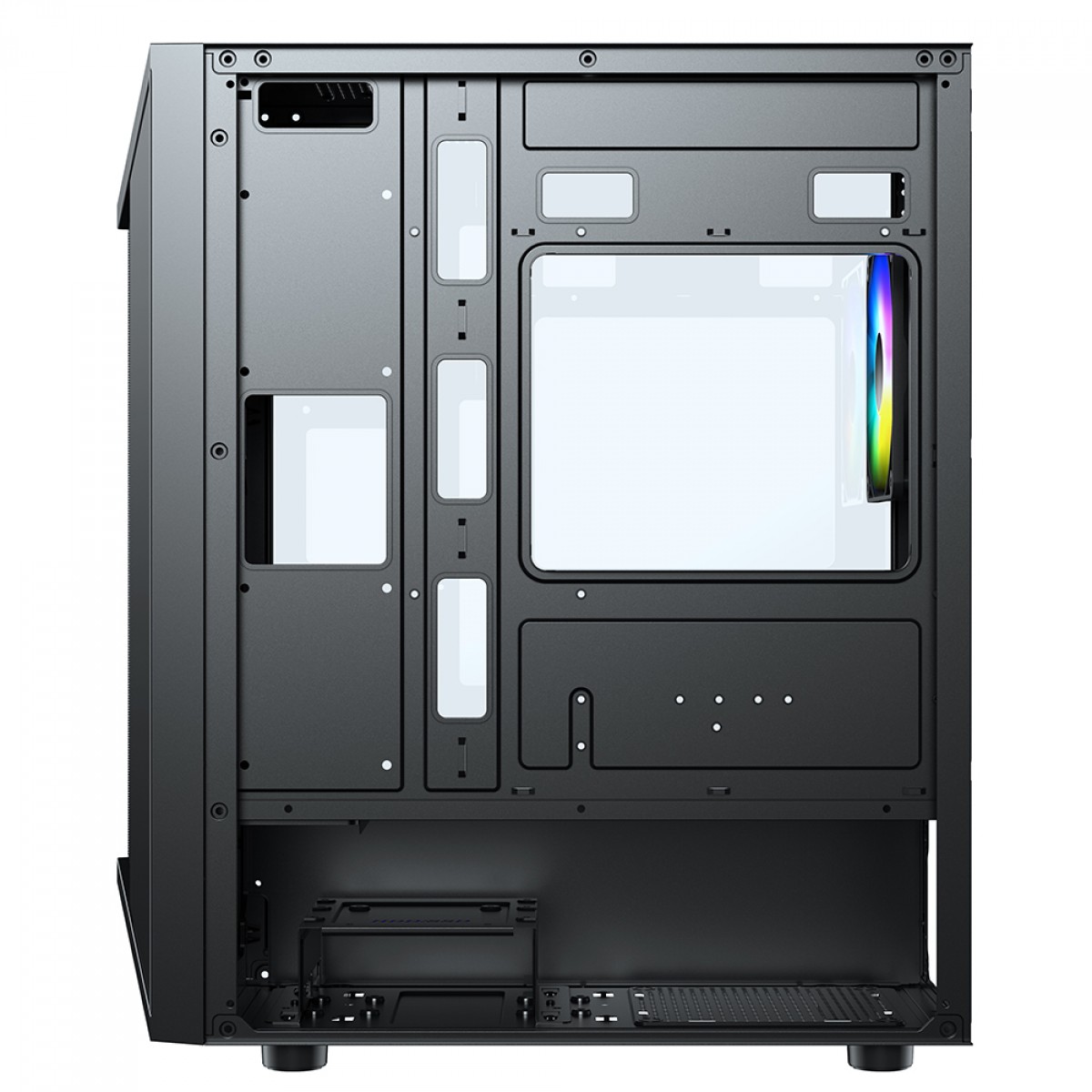 Gabinete Gamer Ninja Bee, Mid Tower, RGB, Vidro Temperado, M-ATX, Sem Fonte, Com 1 Fan ARGB, GN-CS-BEMTB1F