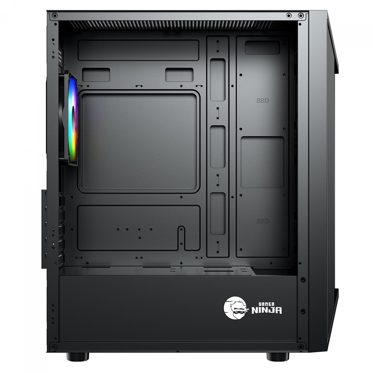 Gabinete Gamer Ninja Bee, Mid Tower, RGB, Vidro Temperado, M-ATX, Sem Fonte, Com 1 Fan ARGB, GN-CS-BEMTB1F