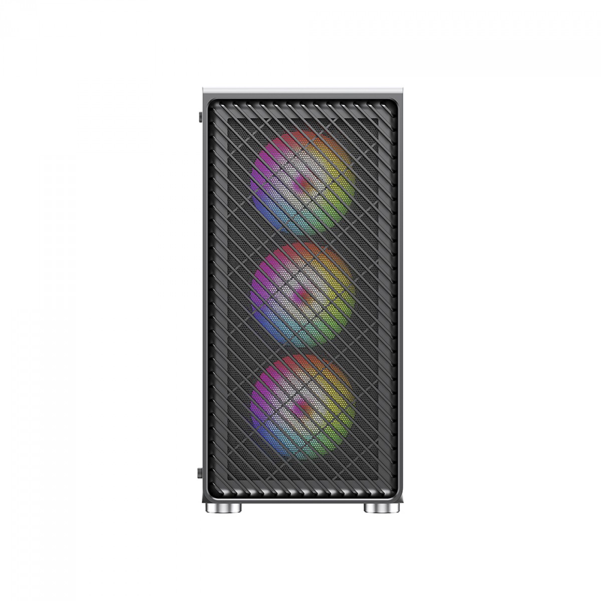 Gabinete Gamer Ninja Cloud, Mid Tower, Vidro Temperado, ATX, Black, Sem Fonte, Com 4 Fans Rainbow, GN-CS-CLMTB4F