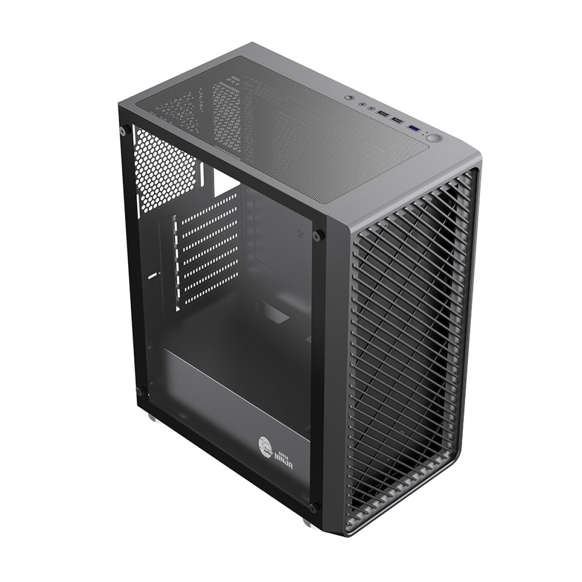 Gabinete Gamer Ninja Cloud, Mid Tower, Vidro Temperado, ATX, Black, Sem Fonte, Sem Fan