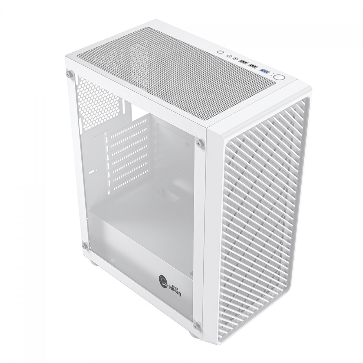 Gabinete Gamer Ninja Cloud, Mid Tower, Vidro Temperado, ATX, White, Sem Fonte, Sem Fan