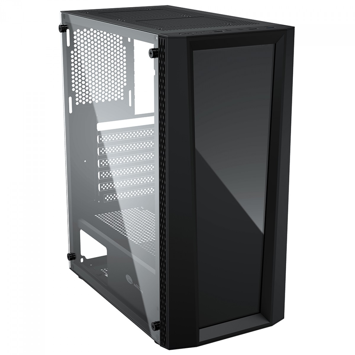 Gabinete Gamer Ninja Eraser, RGB, Mid Tower, Vidro Temperado, ATX, Sem Fonte, Com 1 Fan, GN-CS-ERMTB1F