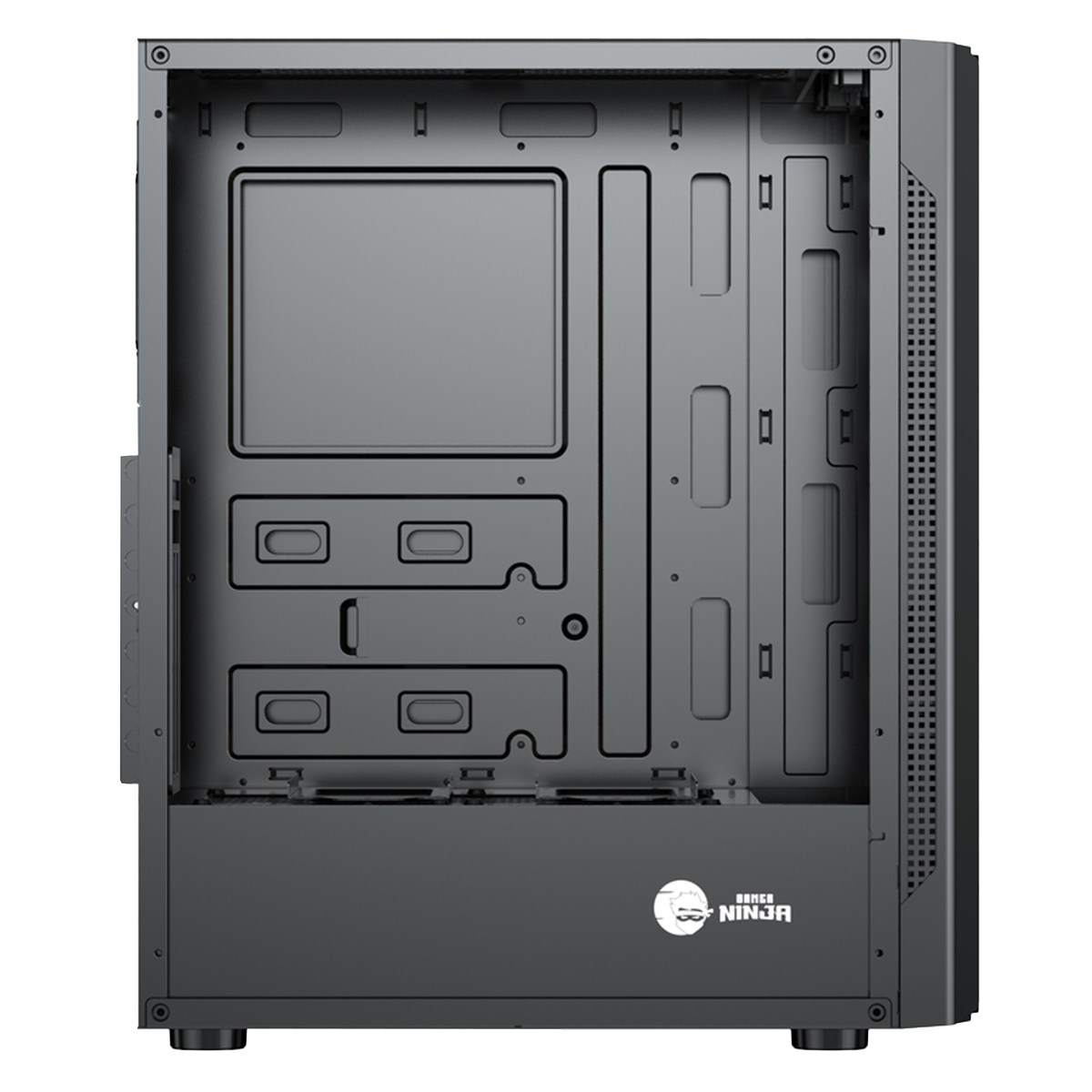Gabinete Gamer Ninja FÚRIA, RGB, Mid Tower, Vidro Temperado, ATX, Sem Fonte, Com 3 Fans, GN-CS-FRMTB3F