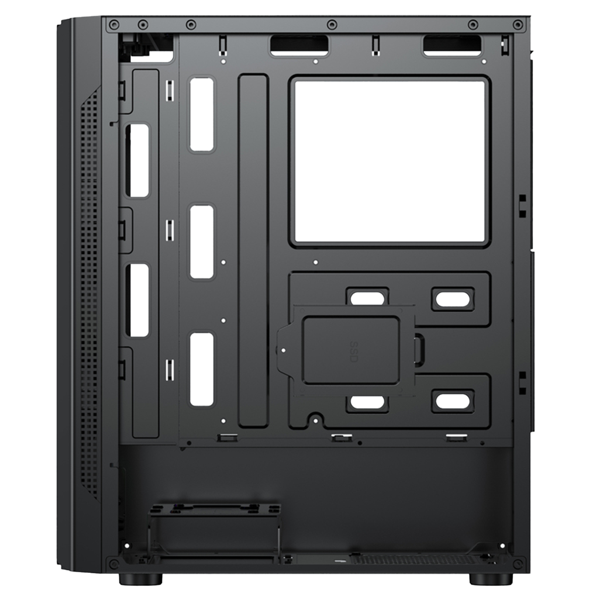 Gabinete Gamer Ninja FÚRIA, RGB, Mid Tower, Vidro Temperado, ATX, Sem Fonte, Com 3 Fans, GN-CS-FRMTB3F