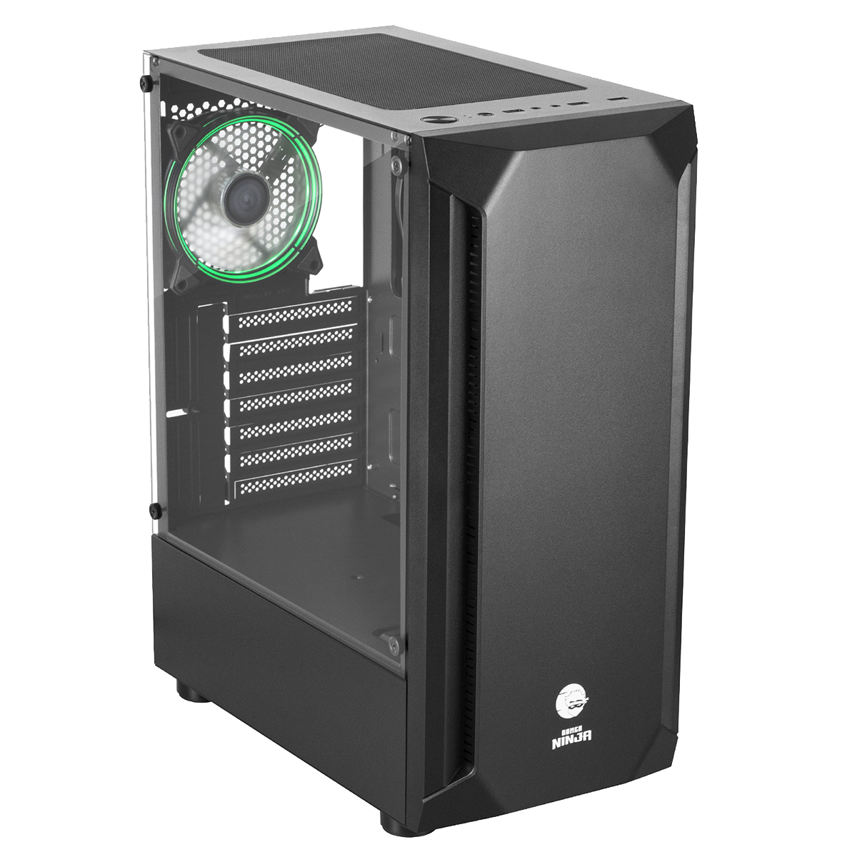 Gabinete Gamer Ninja Hades, Mid Tower, RGB, ATX, Black, Sem Fonte, Com 1 Fan