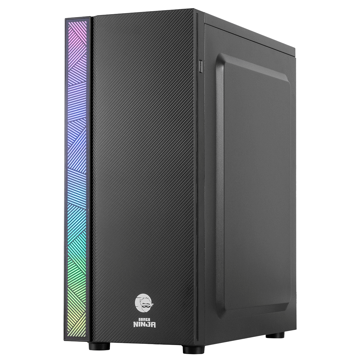 Gabinete Gamer Ninja Hadria, Mid Tower, RGB, ATX, Black, Sem Fonte, Com 1 Fan