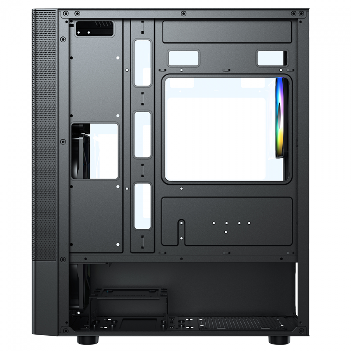 Gabinete Gamer Ninja Hive, Mid Tower, Vidro Temperado, Sem Fonte, Com 3 Fans, GN-CS-HVMTB3F