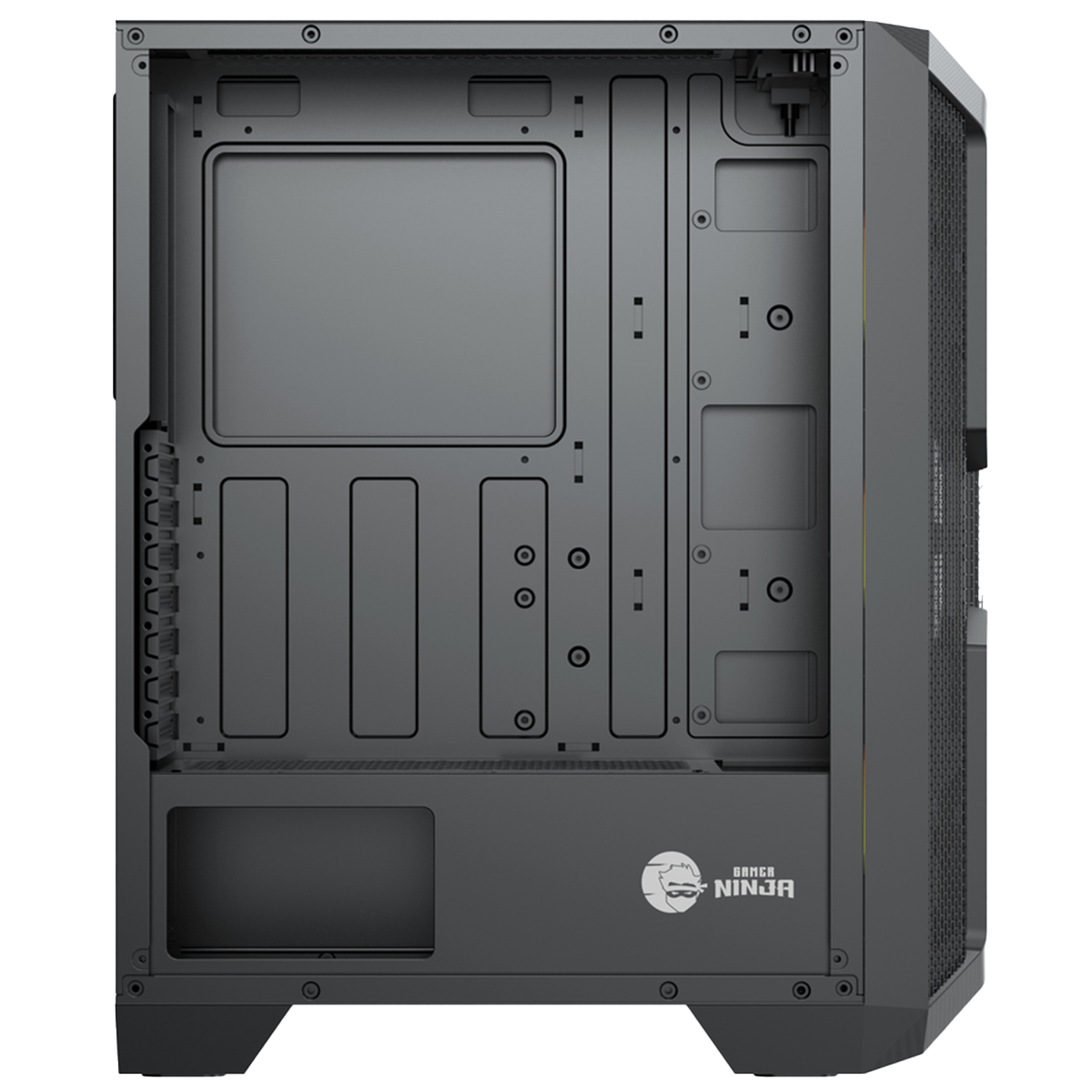 Gabinete Gamer Ninja Kage, RGB, Mid Tower, Vidro Temperado, ATX, Sem Fonte, Com 3 Fans