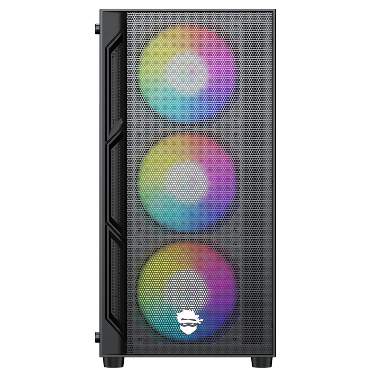 Gabinete Gamer Ninja Kennen, Mid Tower, Vidro Temperado, M-ATX, Black, Sem Fonte, Com 3 Fans, GN-CS-KNMTB3F
