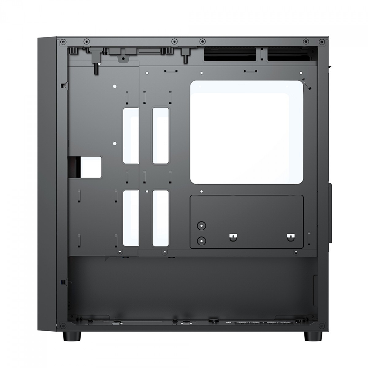 Gabinete Gamer Ninja Kennen, Mid Tower, Vidro Temperado, M-ATX, Black, Sem Fonte, Com 3 Fans, GN-CS-KNMTB3F