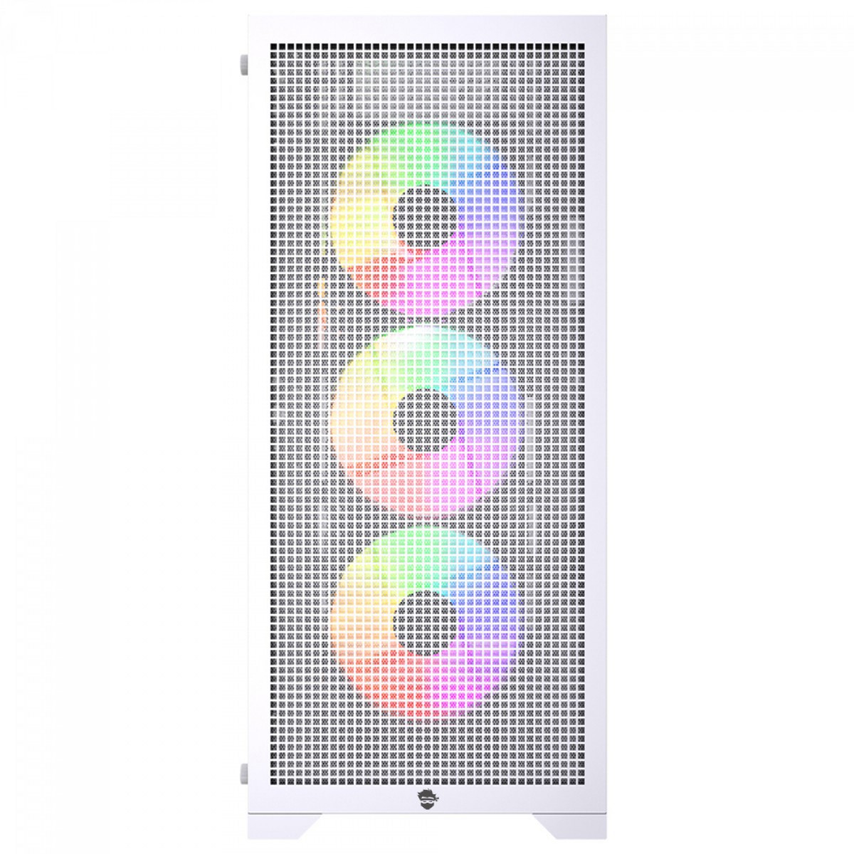 Gabinete Gamer Ninja Kurama, Mid Tower, Vidro Temperado, ATX, Sem Fonte, Com 4 Fans Rainbow, Branco, GN-CS-KRMTW4F