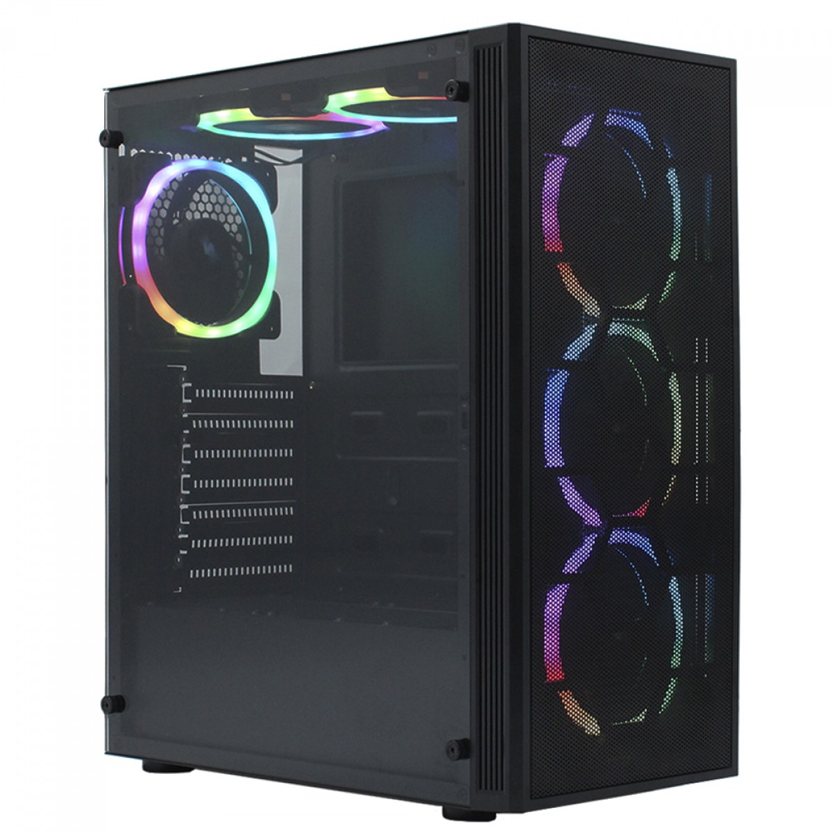 Gabinete Gamer Ninja Nagato, Mid Tower, Vidro Temperado, ATX, Black, Sem Fonte, Sem Fan, T005M