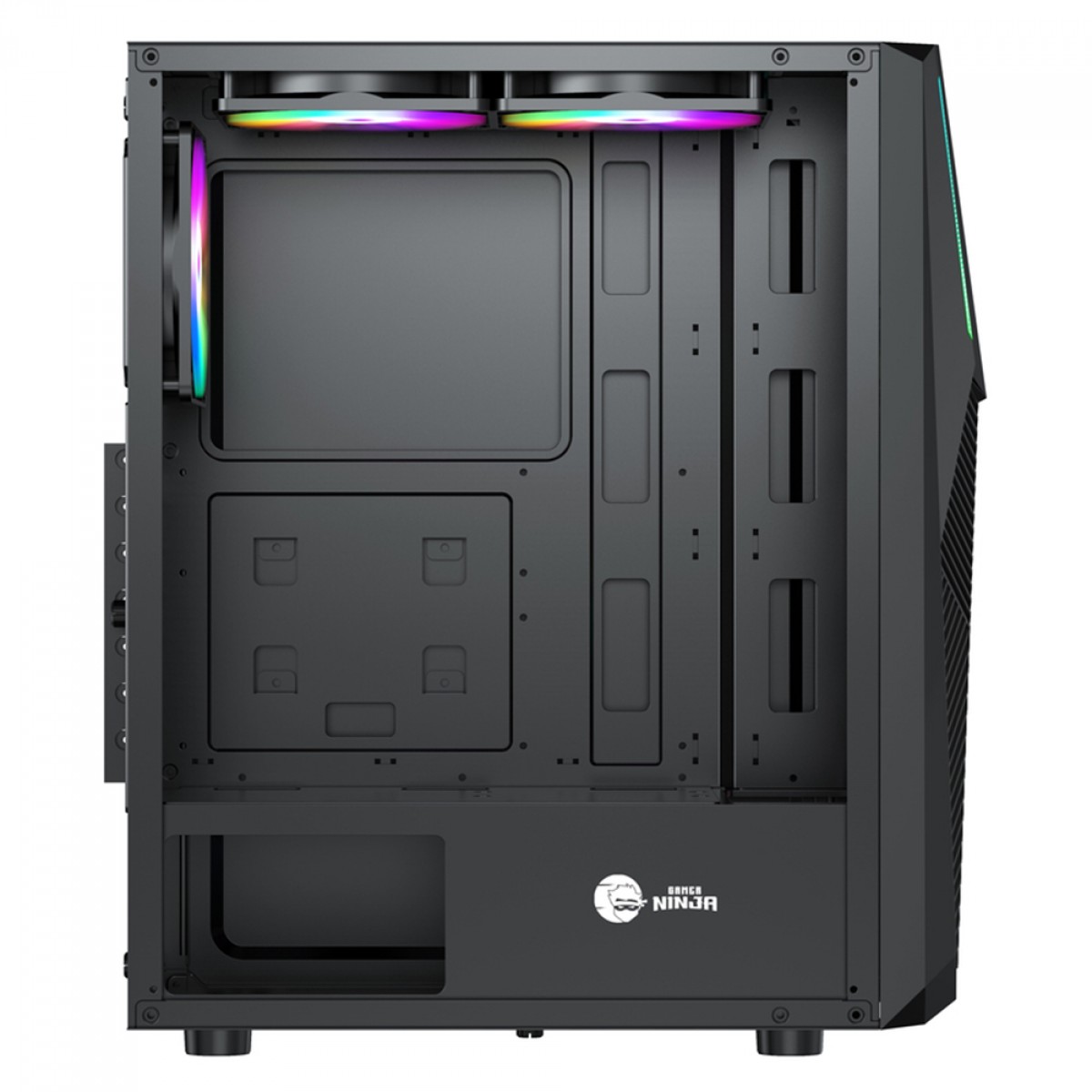 Gabinete Gamer Ninja Prime, RGB, Mid Tower, Vidro Temperado, ATX, Sem Fonte, Com 3 Fans