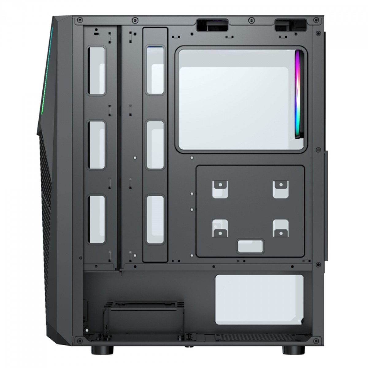 Gabinete Gamer Ninja Prime, RGB, Mid Tower, Vidro Temperado, ATX, Sem Fonte, Com 3 Fans