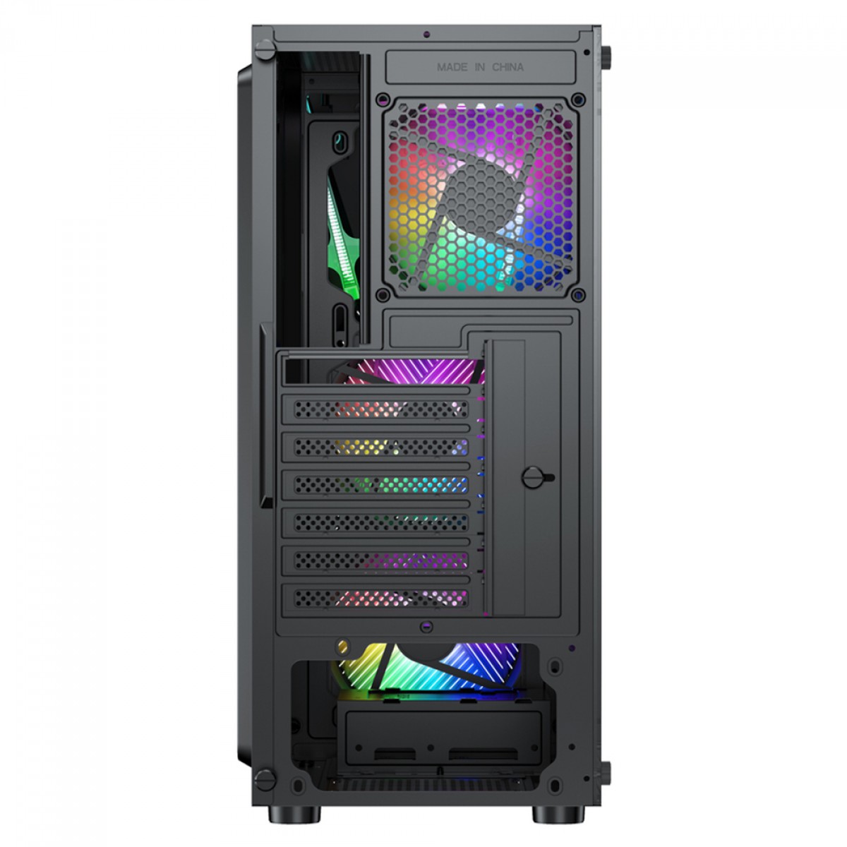 Gabinete Gamer Ninja Prime, RGB, Mid Tower, Vidro Temperado, ATX, Sem Fonte, Com 3 Fans