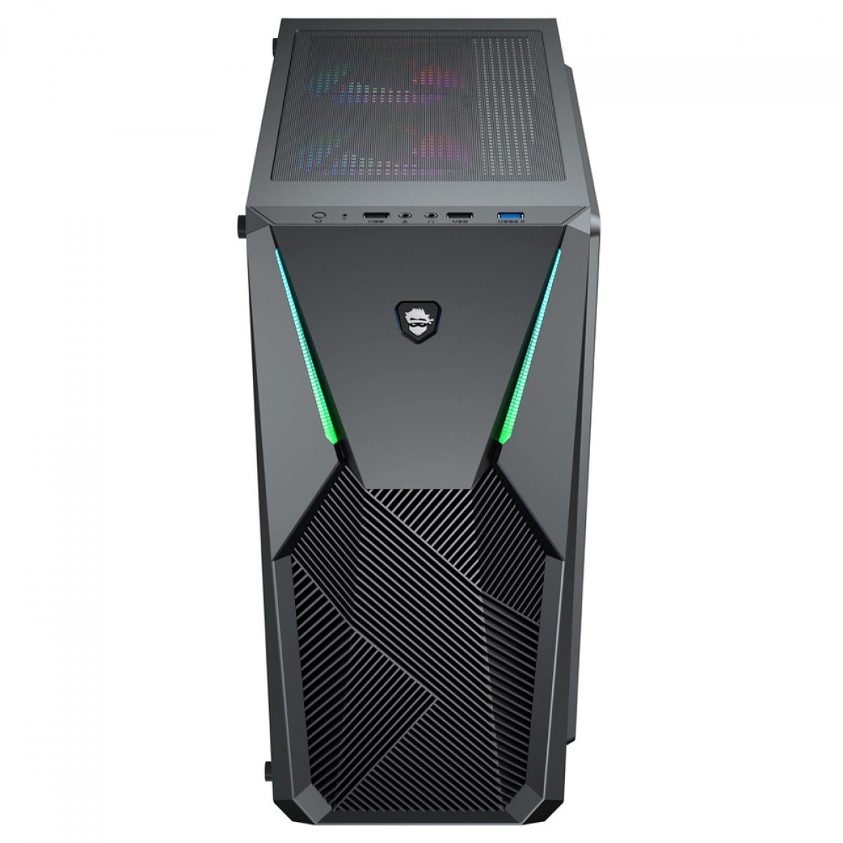 Gabinete Gamer Ninja Prime, RGB, Mid Tower, Vidro Temperado, ATX, Sem Fonte, Com 3 Fans