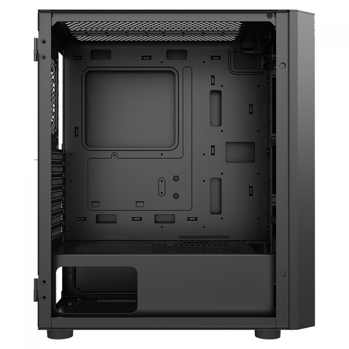 Gabinete Gamer Ninja Saga, Mid Tower, RGB, Vidro Temperado, ATX, Black, Sem Fonte, Com 4 Fans