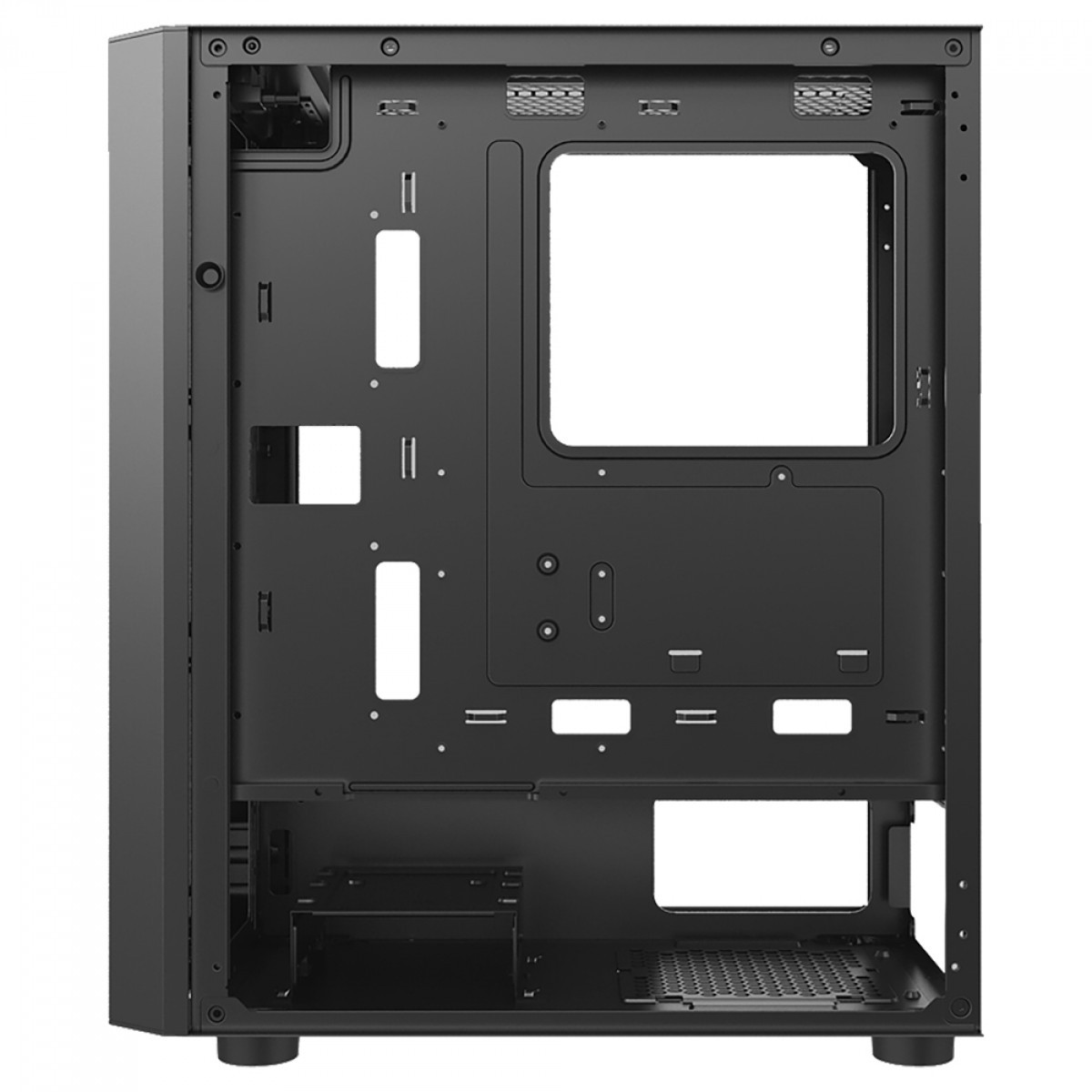 Gabinete Gamer Ninja Saga, Mid Tower, RGB, Vidro Temperado, ATX, Black, Sem Fonte, Com 4 Fans