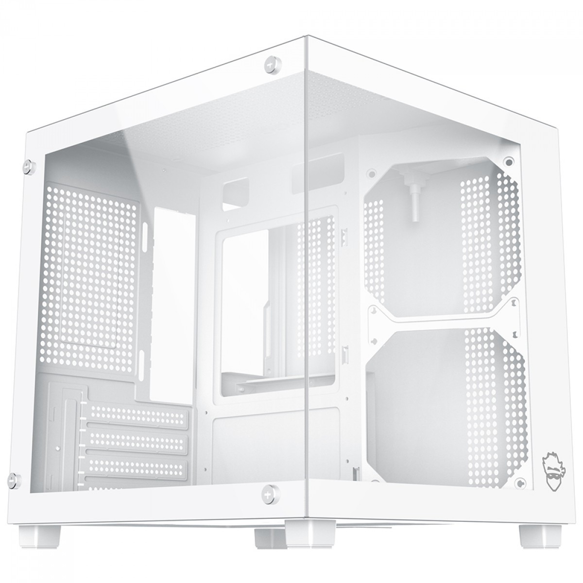 Gabinete Gamer Ninja Sato, Mini Tower, Vidro Temperado, M-ATX, Sem Fonte, Sem Fans, Branco, GN-CS-STMAWSF
