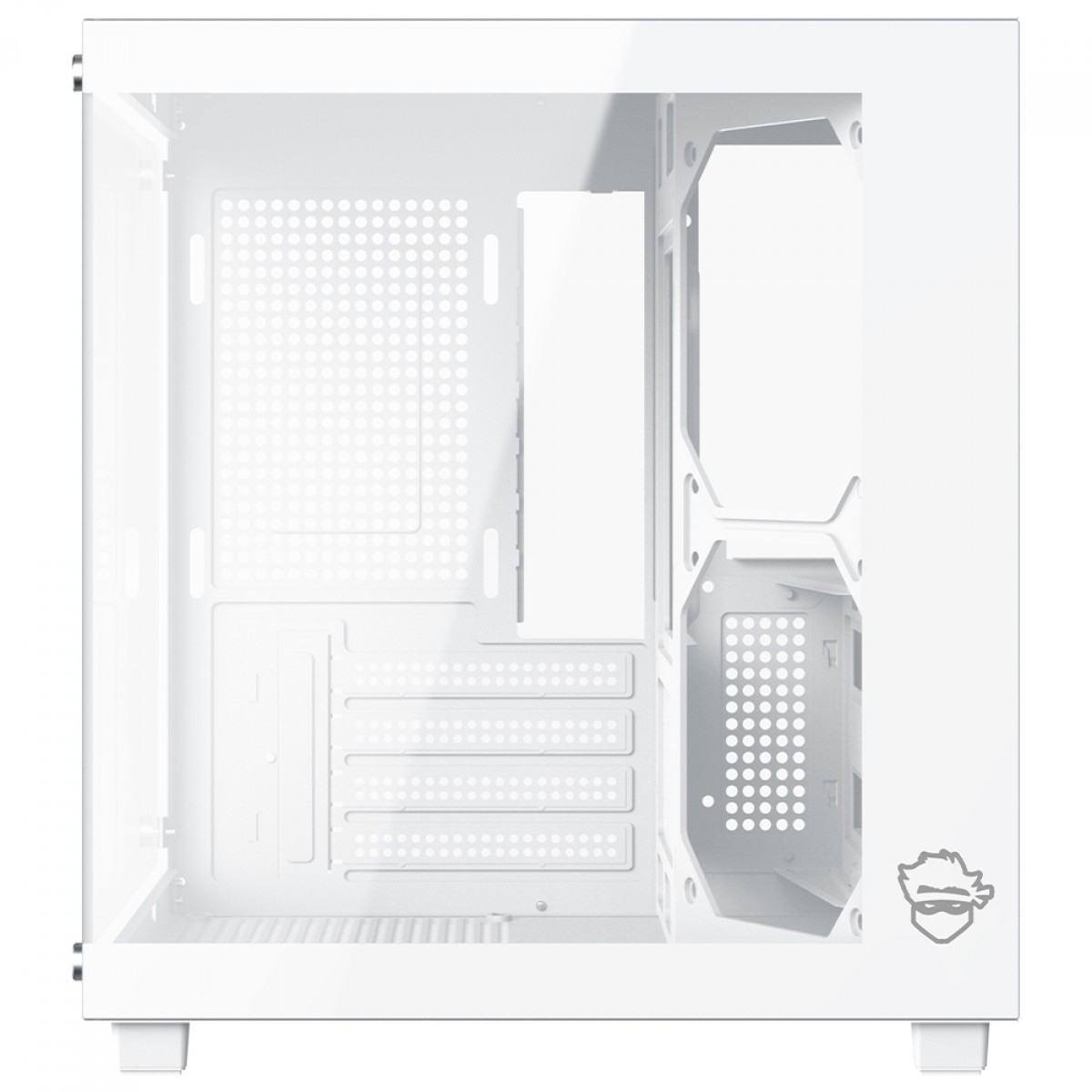 Gabinete Gamer Ninja Sato, Mini Tower, Vidro Temperado, M-ATX, Sem Fonte, Sem Fans, Branco, GN-CS-STMAWSF