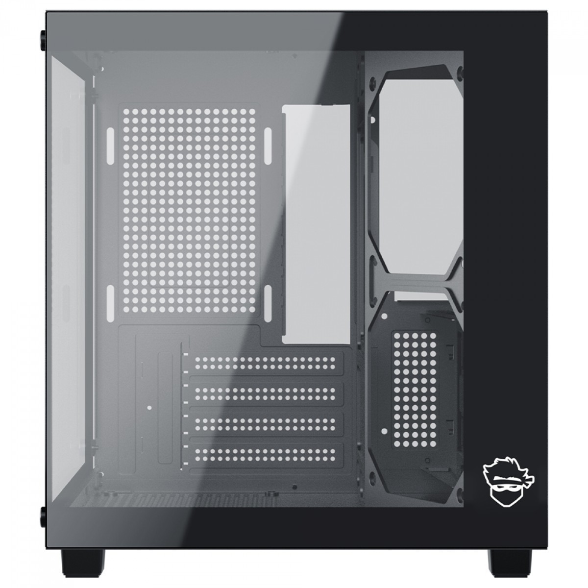 Gabinete Gamer Ninja Sato, Mini Tower, Vidro Temperado, M-ATX, Sem Fonte, Sem Fans, Preto, GN-CS-STMABSF