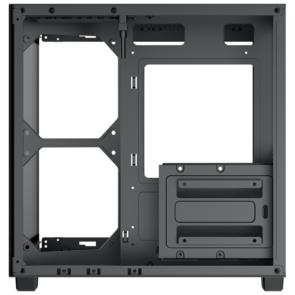 Gabinete Gamer Ninja Sato, Mini Tower, Vidro Temperado, M-ATX, Sem Fonte, Sem Fans, Preto, GN-CS-STMABSF