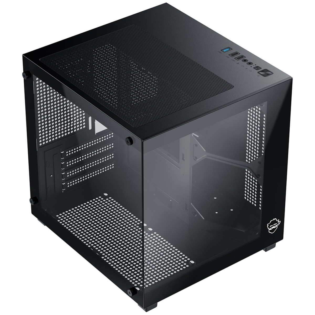 Gabinete Gamer Ninja Sato, Mini Tower, Vidro Temperado, M-ATX, Sem Fonte, Sem Fans, Preto, GN-CS-STMABSF