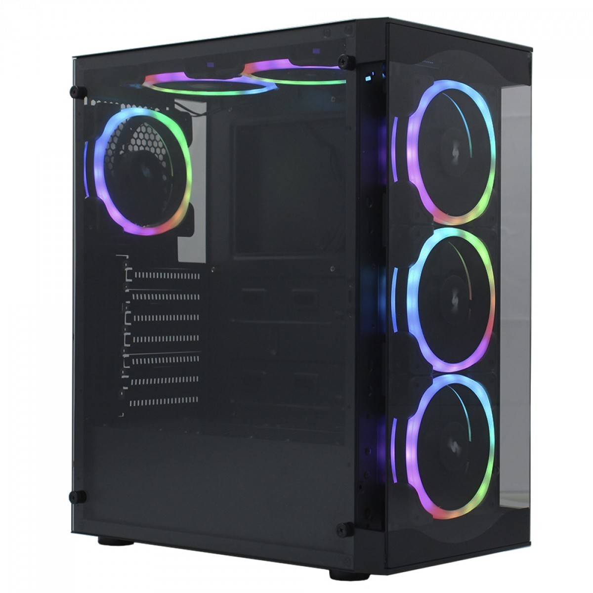 Gabinete Gamer Ninja Sensui, Mid Tower, Vidro Temperado, ATX, Black, Sem Fonte, Sem Fan, T006G