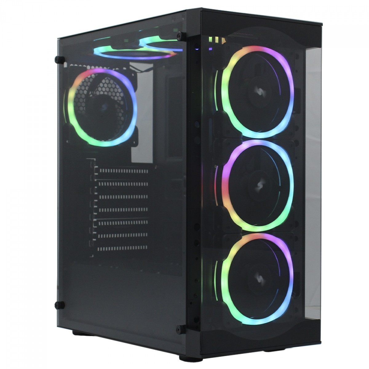 Gabinete Gamer Ninja Sensui, Mid Tower, Vidro Temperado, ATX, Black, Sem Fonte, Sem Fan, T006G