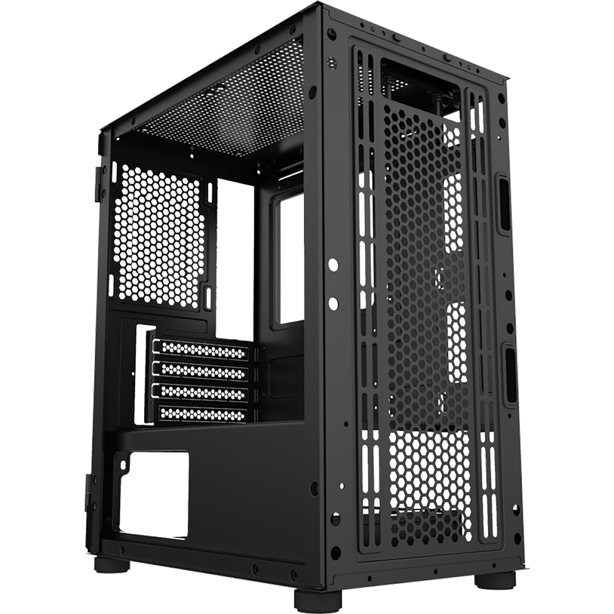 Gabinete Gamer Ninja Shura, Mini Tower, RGB, Vidro Temperado, Micro ATX, Black, Sem Fonte, Com 1 Fan