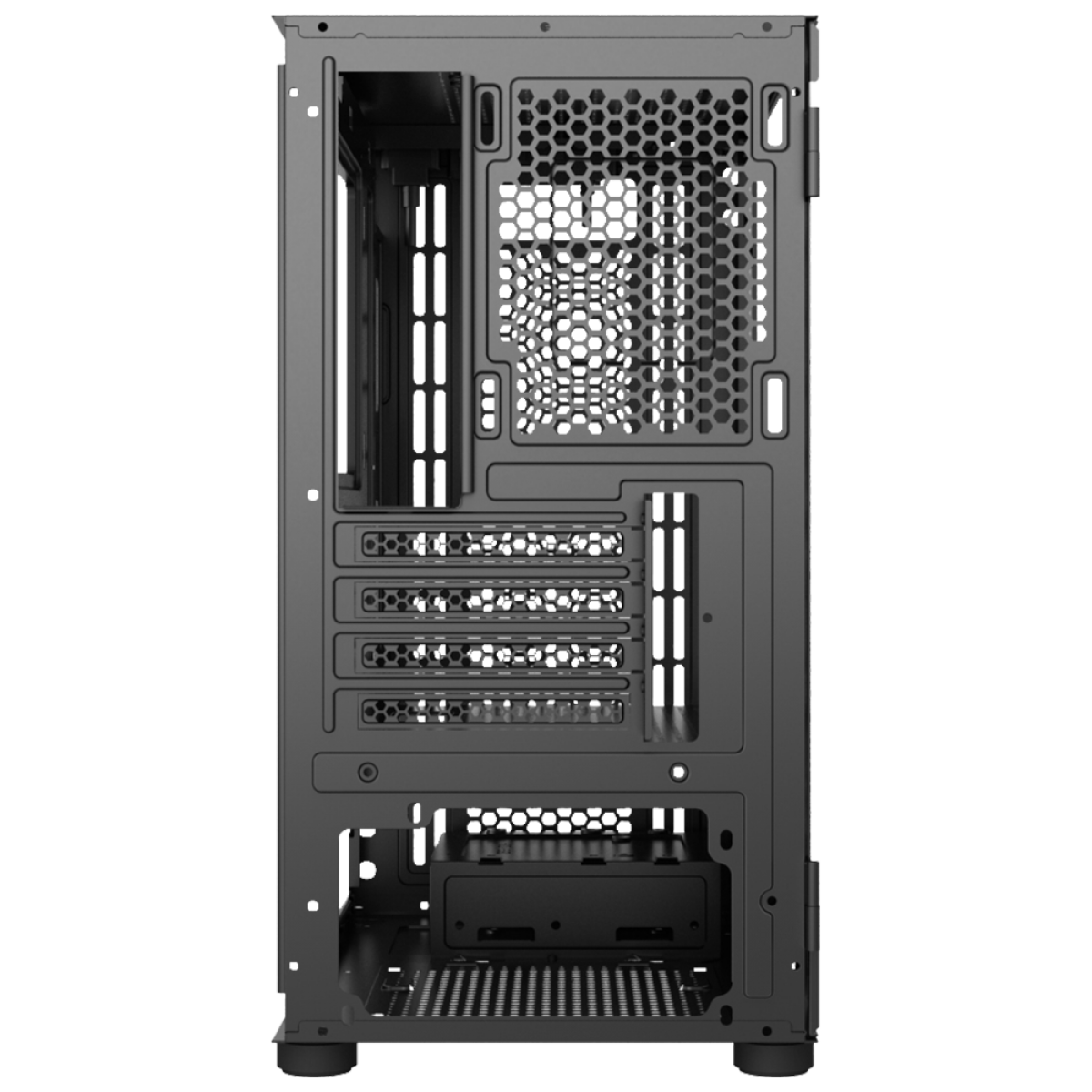 Gabinete Gamer Ninja Shura, Mini Tower, RGB, Vidro Temperado, Micro ATX, Black, Sem Fonte, Com 1 Fan