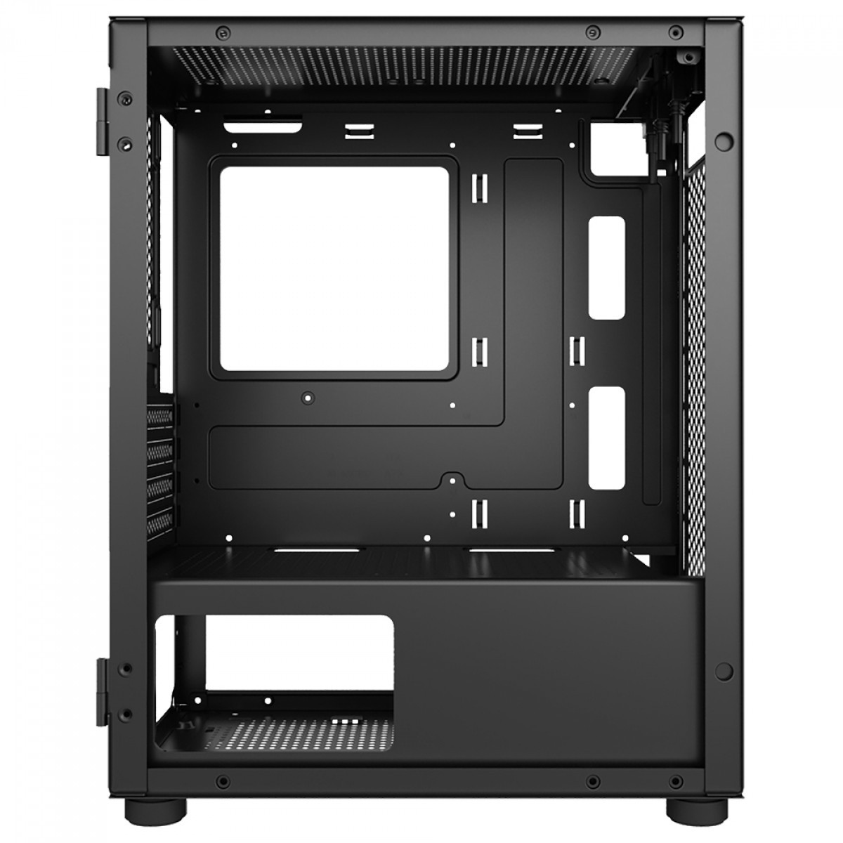 Gabinete Gamer Ninja Shura, Mini Tower, RGB, Vidro Temperado, Micro ATX, Black, Sem Fonte, Com 1 Fan