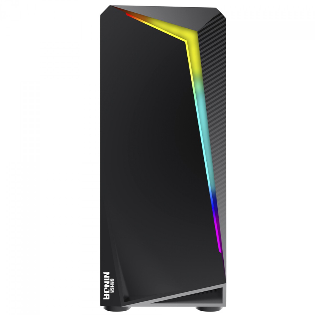 Gabinete Gamer Ninja Sword, RGB, Mid Tower, Vidro Temperado, ATX, Black, Sem Fonte, Com 1 Fan