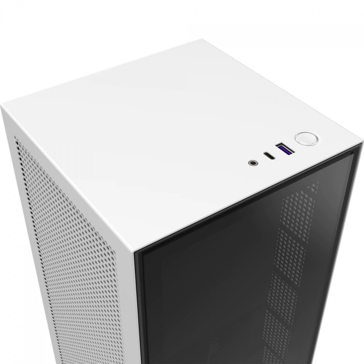 Gabinete Gamer NZXT H1, Mini Tower, Vidro Temperado, Mini ITX, White, Com Fonte, Com Watercooler, CA-H16WR-W1-US 
