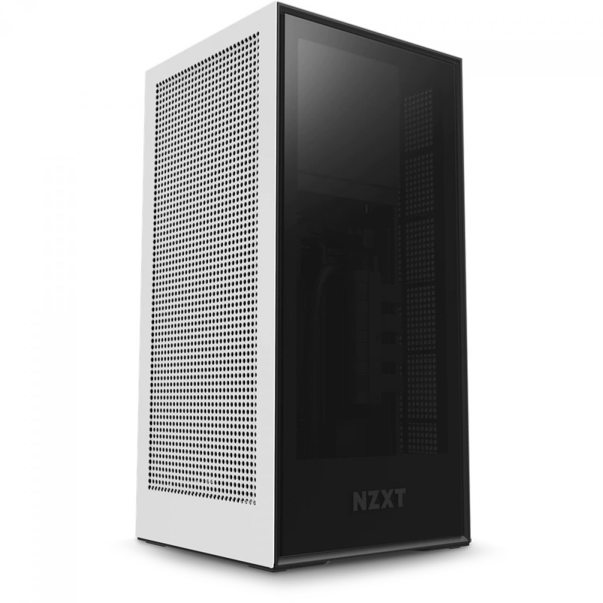 Gabinete Gamer NZXT H1, Mini Tower, Vidro Temperado, Mini ITX, White, Com Fonte, Com Watercooler, CA-H16WR-W1-US 