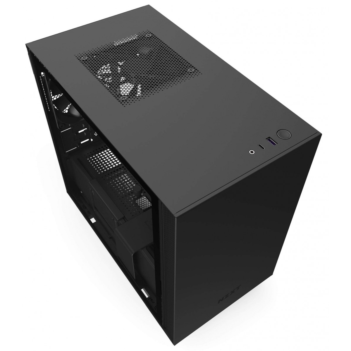 Gabinete Gamer NZXT H210, Mini Tower, Vidro Temperado, Black, Sem Fonte, Com 2 Fans, CA-H210B-B1