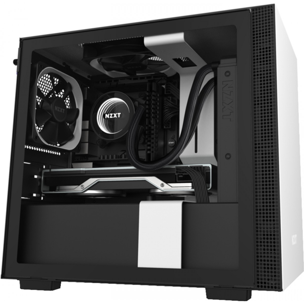 Gabinete Gamer NZXT H210, Mini Tower, Vidro Temperado, White, Sem Fonte, Com 2 Fans, CA-H210B-W1