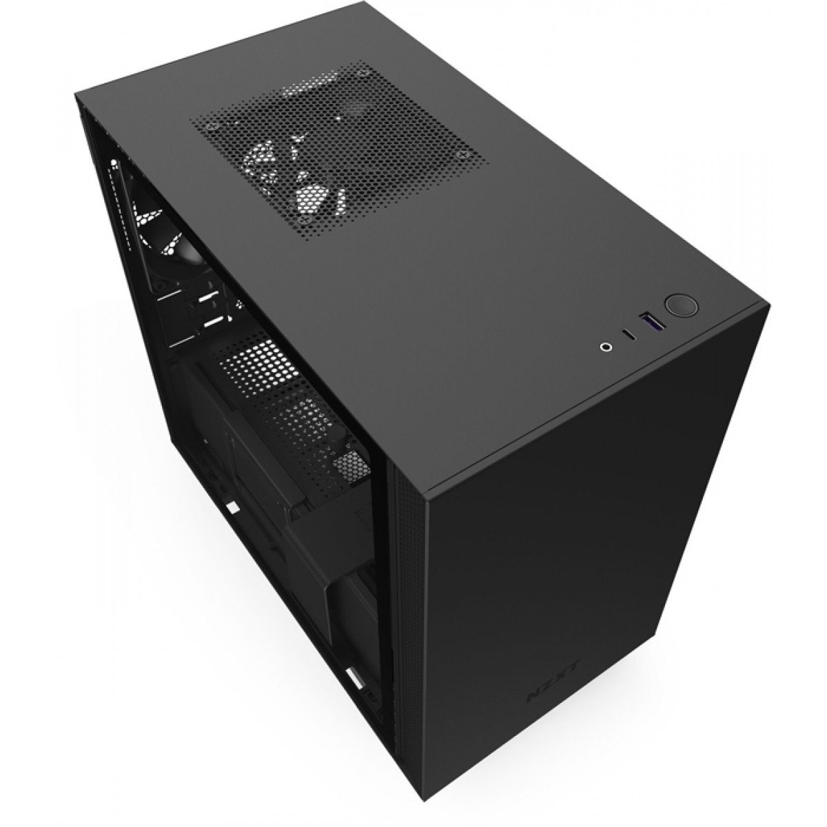 Gabinete Gamer NZXT H210i, Mini Tower, Vidro Temperado, Black, Sem Fonte, Com 2 Fans, CA-H210I-B1
