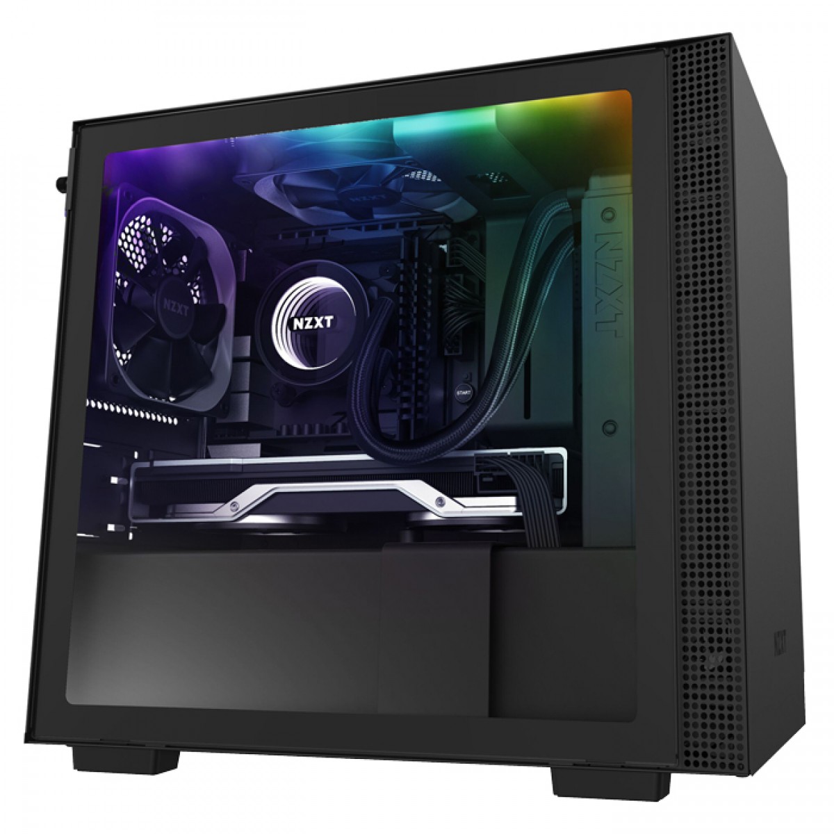 Gabinete Gamer NZXT H210i, Mini Tower, Vidro Temperado, Black, Sem Fonte, Com 2 Fans, CA-H210I-B1