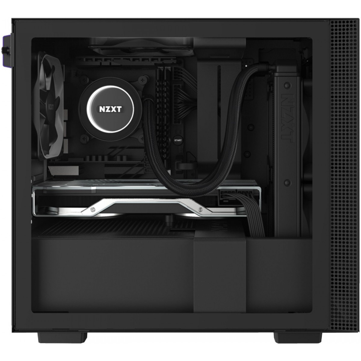 Gabinete Gamer NZXT H210i, Mini Tower, Vidro Temperado, Black, Sem Fonte, Com 2 Fans, CA-H210I-B1