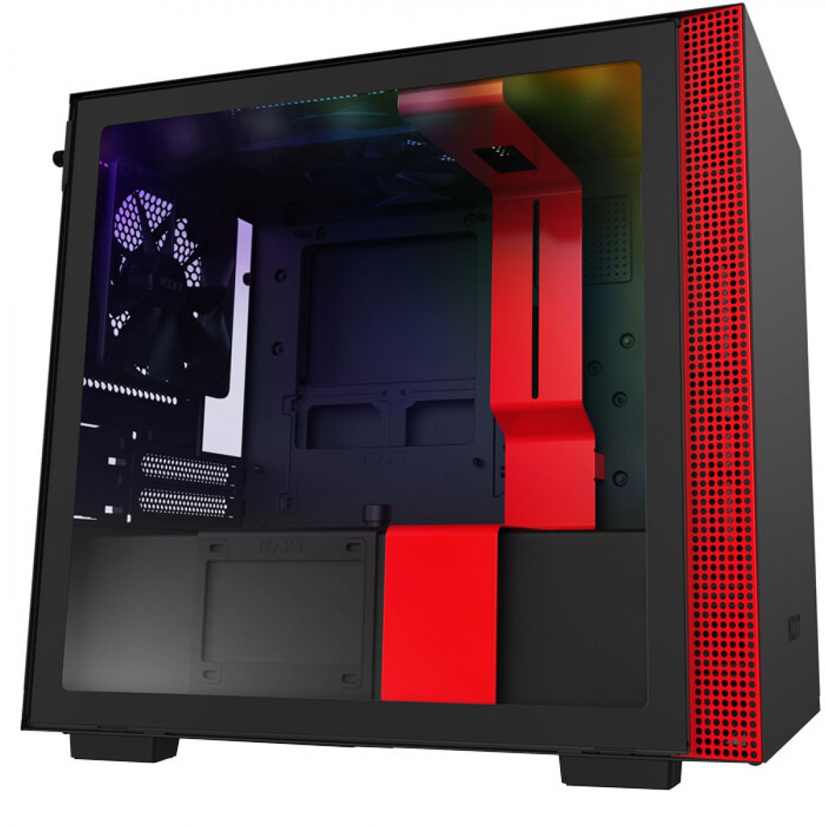 Gabinete Gamer NZXT H210i, Mini Tower, Vidro Temperado, Red, Sem Fonte, Com 2 Fans, CA-H210I-BR