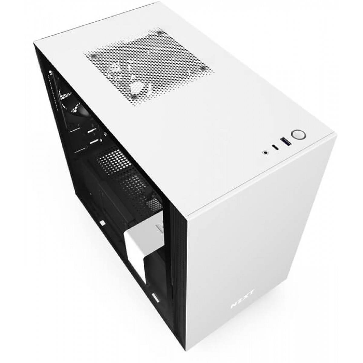 Gabinete Gamer NZXT H210i, Mini Tower, Vidro Temperado, White, Sem Fonte, Com 2 Fans, CA-H210I-W1