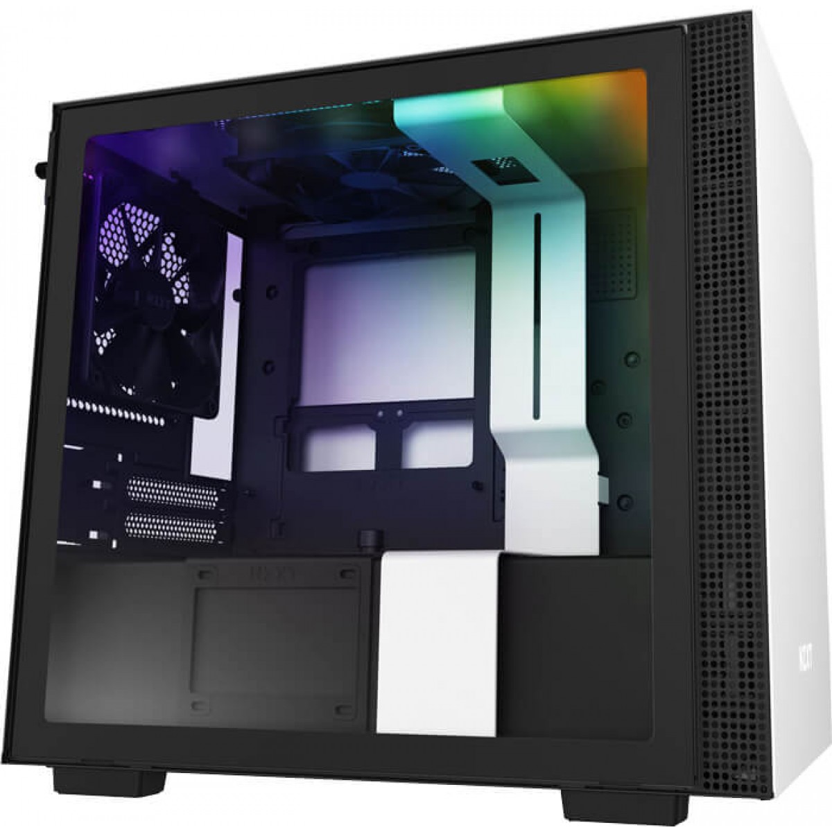 Gabinete Gamer NZXT H210i, Mini Tower, Vidro Temperado, White, Sem Fonte, Com 2 Fans, CA-H210I-W1