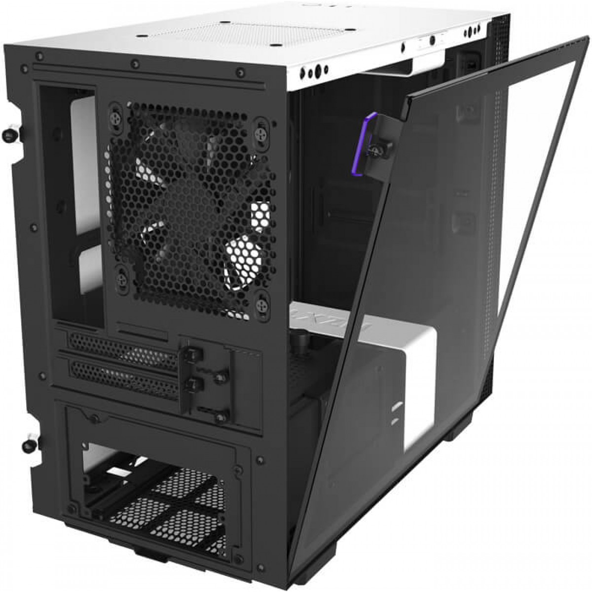 Gabinete Gamer NZXT H210i, Mini Tower, Vidro Temperado, White, Sem Fonte, Com 2 Fans, CA-H210I-W1