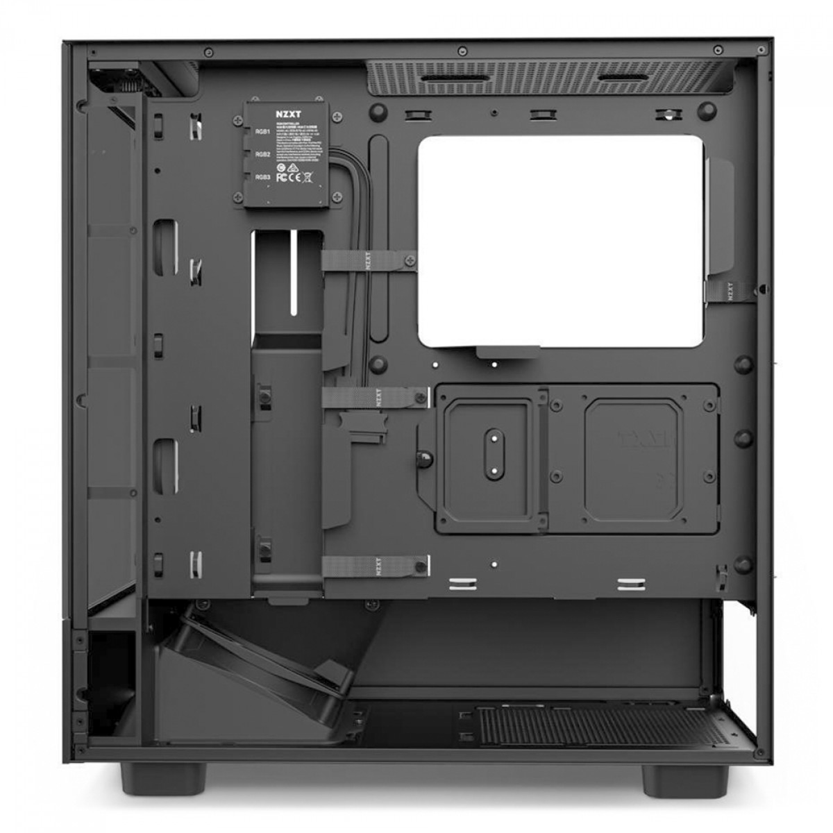 Gabinete Gamer NZXT H5 Elite, Mid Tower, Vidro Temperado, ATX, Black, Sem Fonte, Com 3 Fans, CC-H51EB-01
