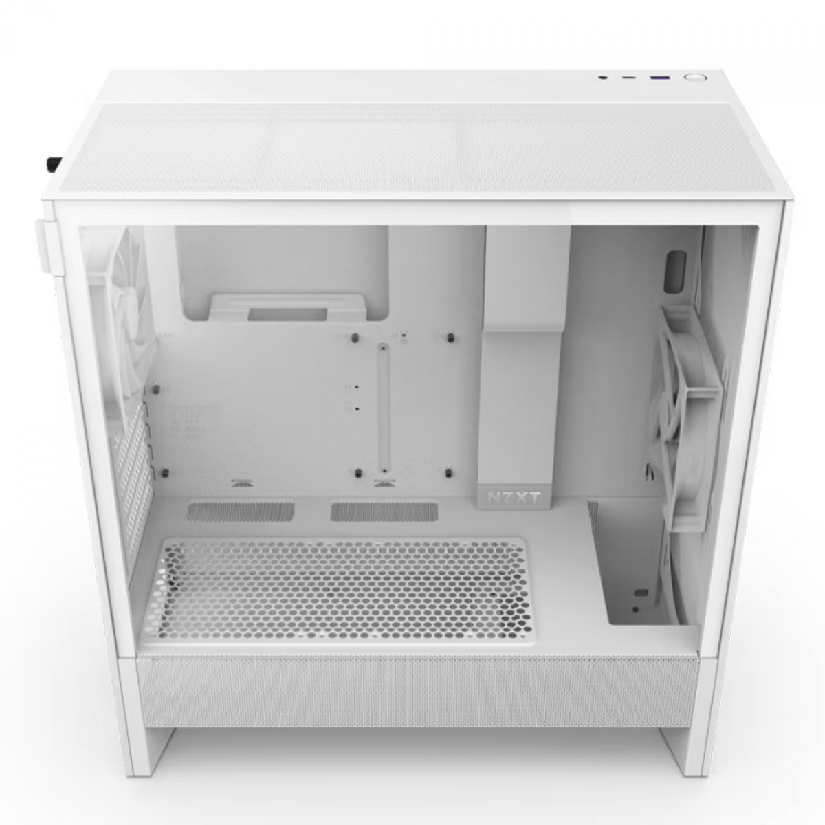 Gabinete Gamer NZXT H5 Flow, Mid Tower, Vidro Temperado, EATX, Sem Fonte, Com 2 Fans, Branco, CC-H52FW-01