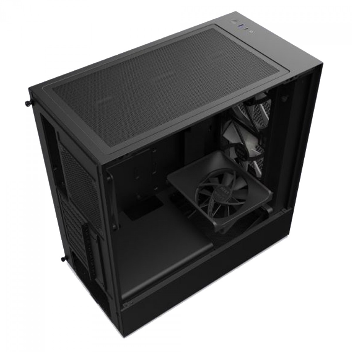 Gabinete Gamer NZXT H5 Flow RGB, Mid Tower, Vidro Temperado, ATX, Black, Sem Fonte, Com 4 Fans, CC-H51FB-R1