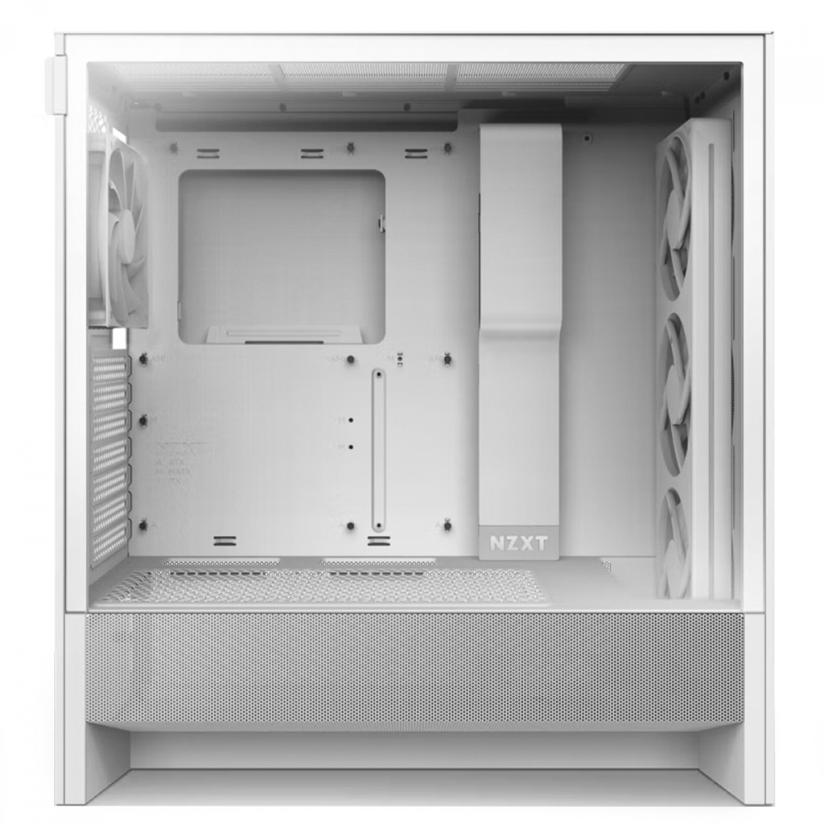 Gabinete Gamer NZXT H5 Flow RGB, Mid Tower, Vidro Temperado, EATX, Sem Fonte, Com 4 Fans, Branco, CC-H52FW-R1